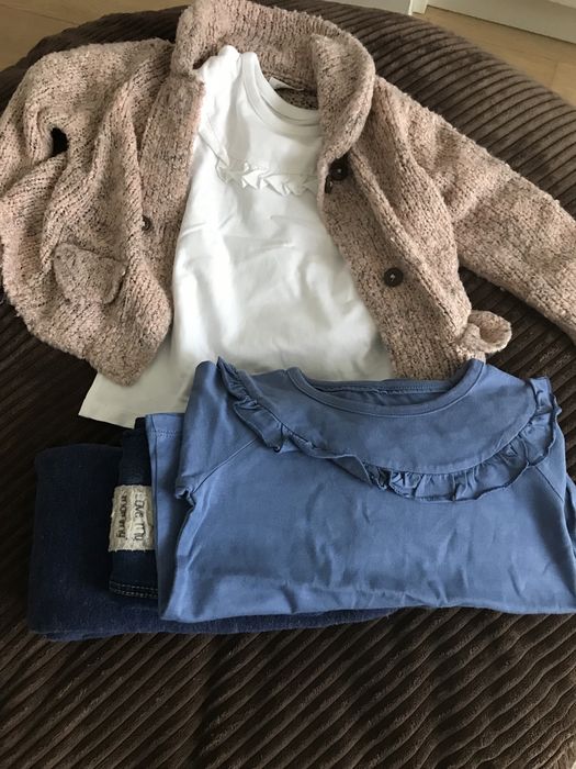 Set Pantaloni dublati/ Pulover Next si Zara 18-24 luni