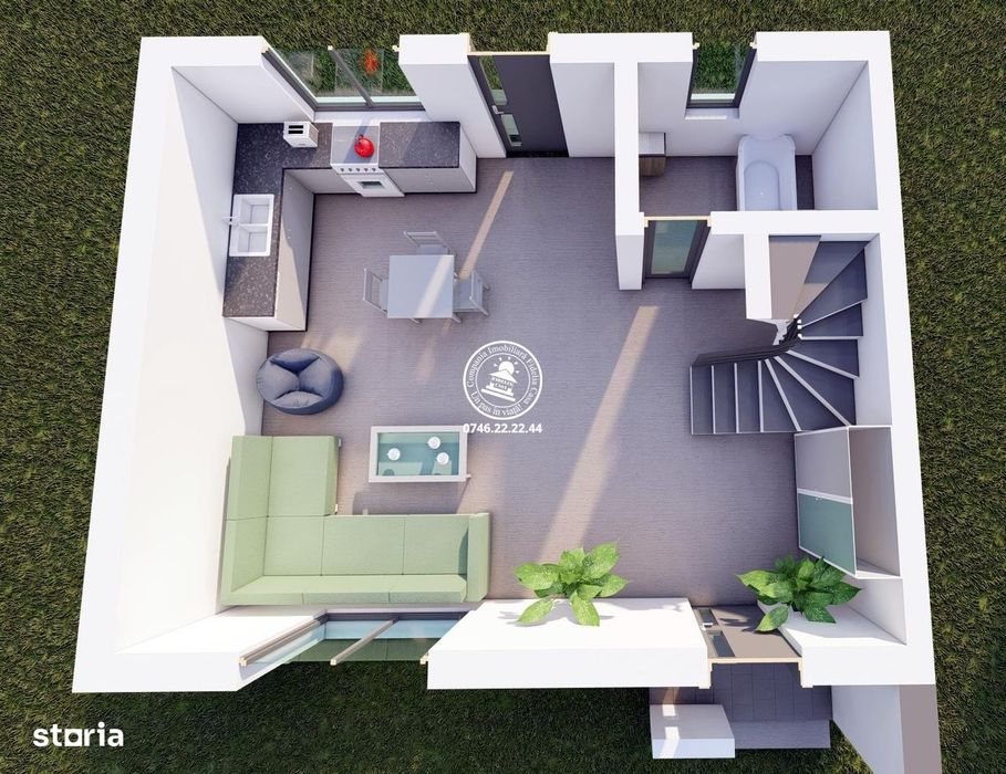 Case insiruite , 4 camere , P+1E - central in Valea Lupului