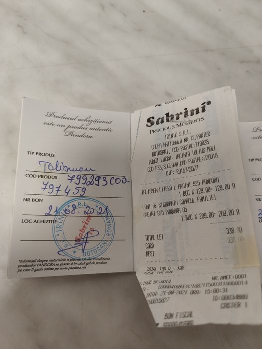 Vând 2 talismane Pandora și Sabrini.
150 amândouă sau 100 bucata