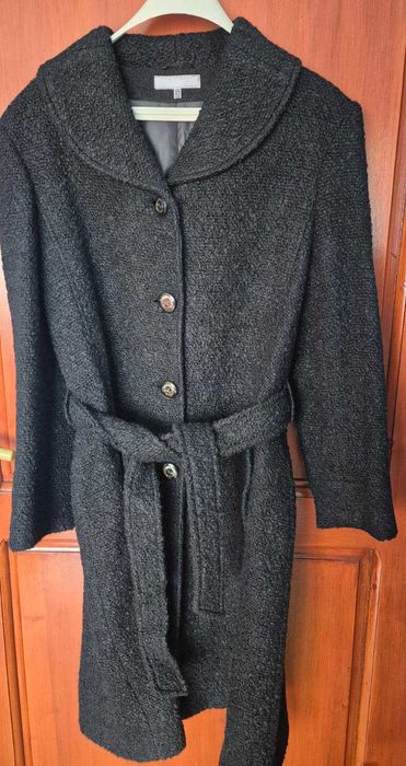 Ново дамско черно буклено палто на Riva размер 52