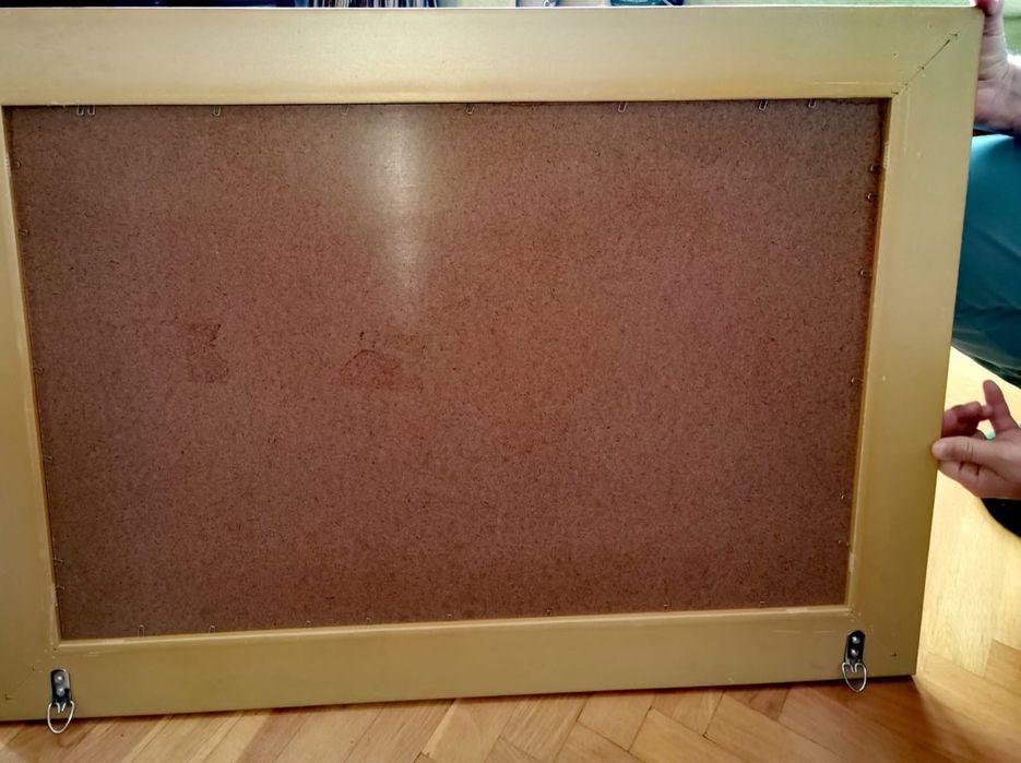 Огледало сребърно картина в рамка масивно и тежко голямо 65 х 80 см.