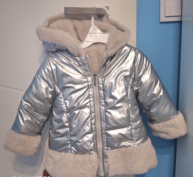 Mayoral - Двустранно яке, сиво металик    86 размер