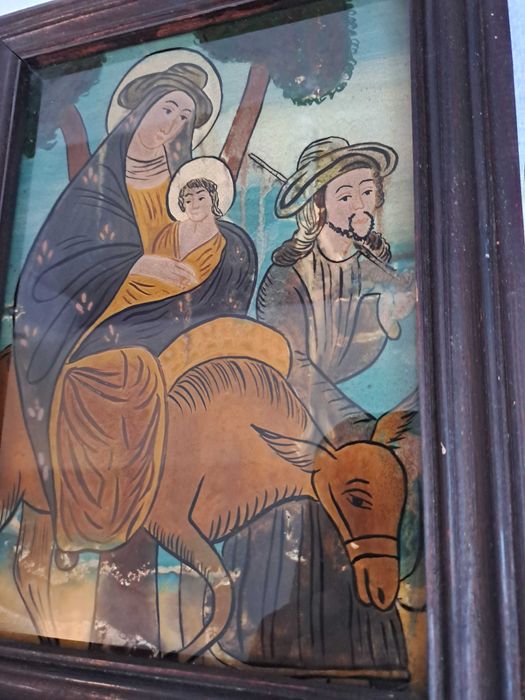 icoana tablou pictura pe sticla 27,5/20,5 cm