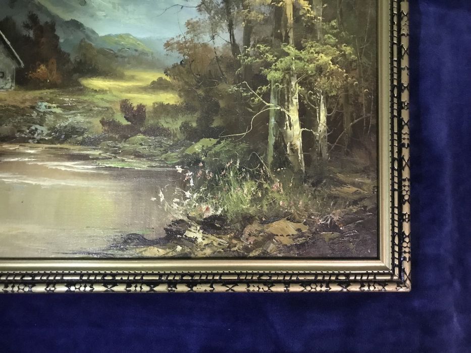 Pictura tablou in ulei pe PFL, din UK, 126 x 65 cm