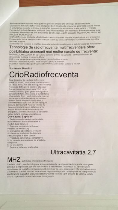 Sculptor CriRadioFrecvență - aparatura remodelare corporala