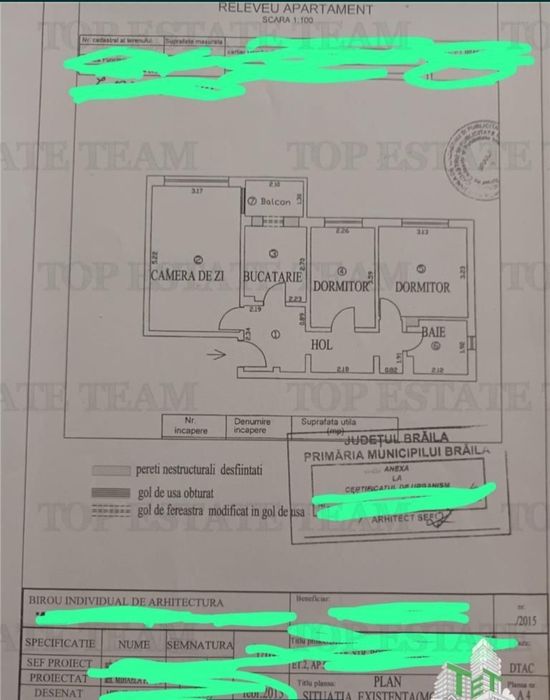 Apartament 3 camere dec, conf 1, etaj 2, str Rosiori PiataMare