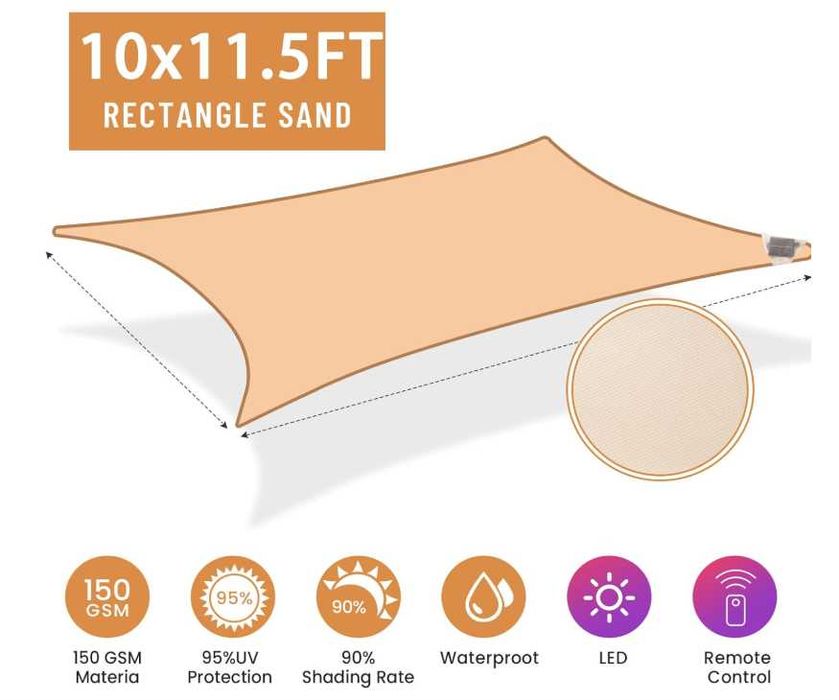 Prelata copertina parasolar cu leduri si incarcare solara 3m x 4m