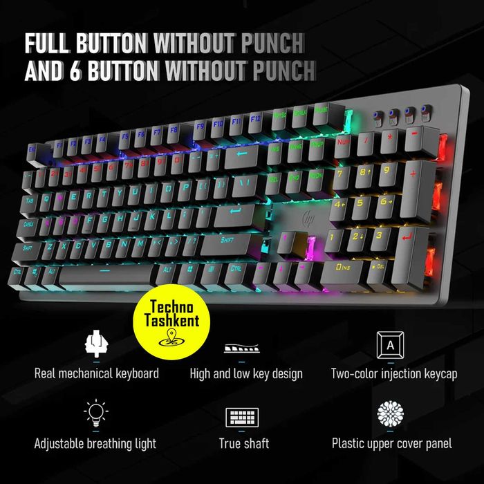 Механическая игровая Клавиатура HP GK100F с RGB подсветкой (Garantiya)