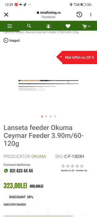 Trei mulinete Okuma și trei lansete Okuma Ceymar