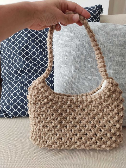 Ръчно изработени плетени чанти макраме от юта