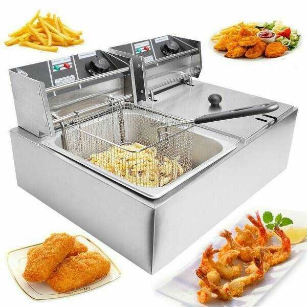 Професионален двоен фритюрник Boma BM85 5000W 12л 2х6л