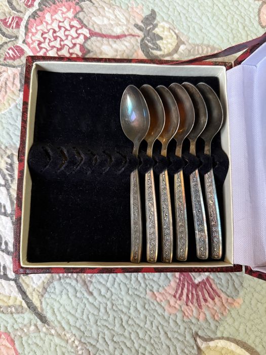 Чайные мельхиоровые ложки 6шт