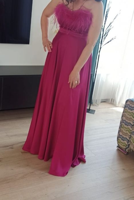 Rochie eleganta lunga,culoare roz magenta