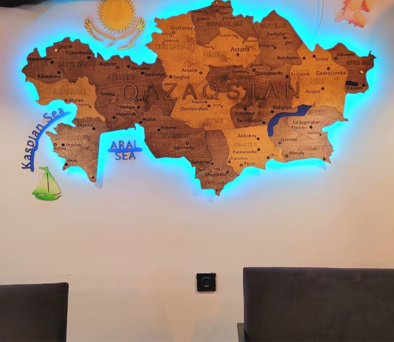 Декор карта Казахстана