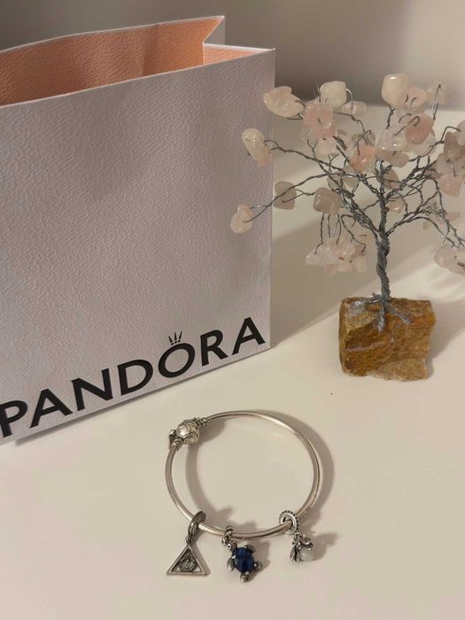 Гривна Pandora x Harry Poter твърда гривна "Златен снич", размер 17–19 см