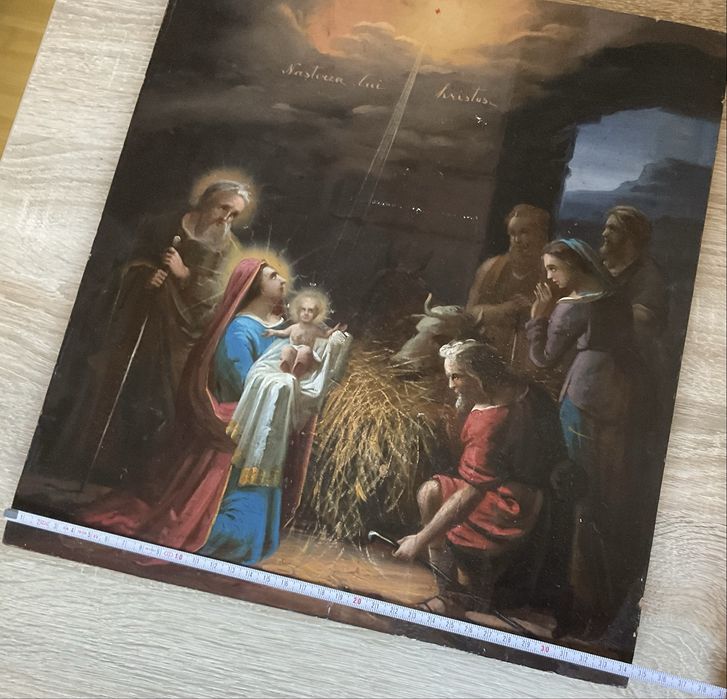 Nasterea Domnului pictura pe lemn