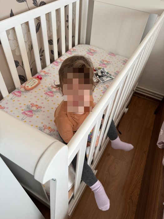 Pătuț copil alb Calarasi saltea inclusă