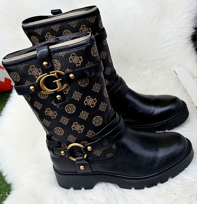 Guess оригинални дамски ботуши челси естествена кожа