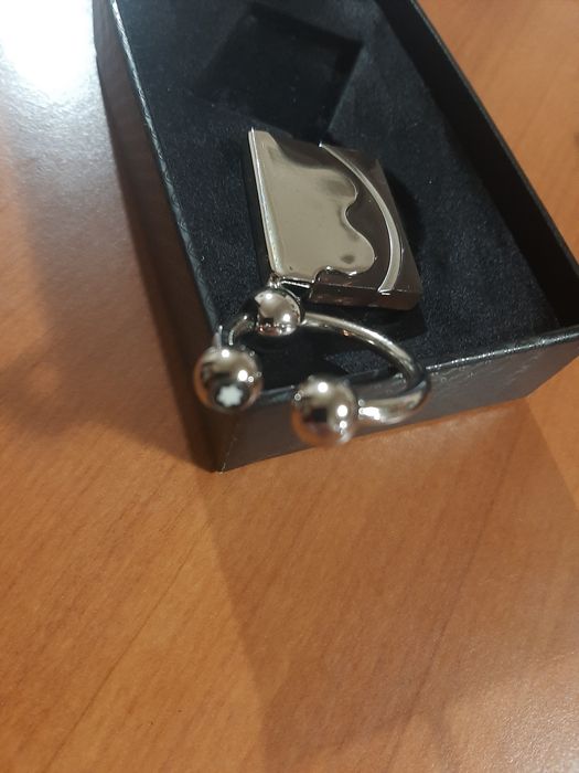 Breloc MONT BLANC, placat cu argint, baga, made in Germany,  breloc MONT BLANC translucid
