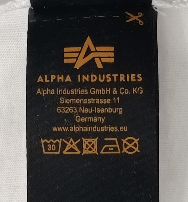 Alpha Industries оригинална блуза XL памук бяла фланелка