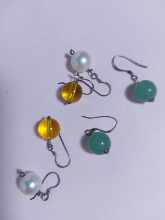 Серьги серебро камни