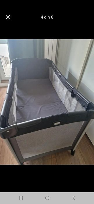 Patut pliabil cu 2 niveluri Allura, 120x60 cm, Ember, Joie