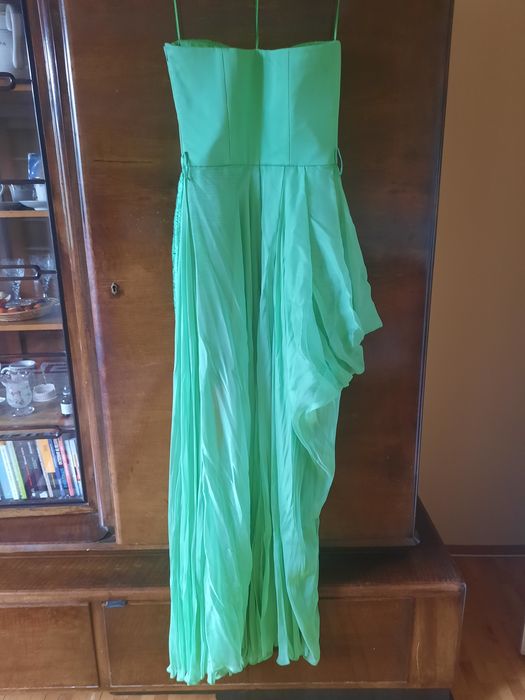 rochie de lux verde matase