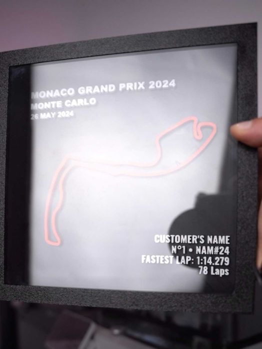 Tablou 3D Monaco Grand Prix personalizat nume numar masina