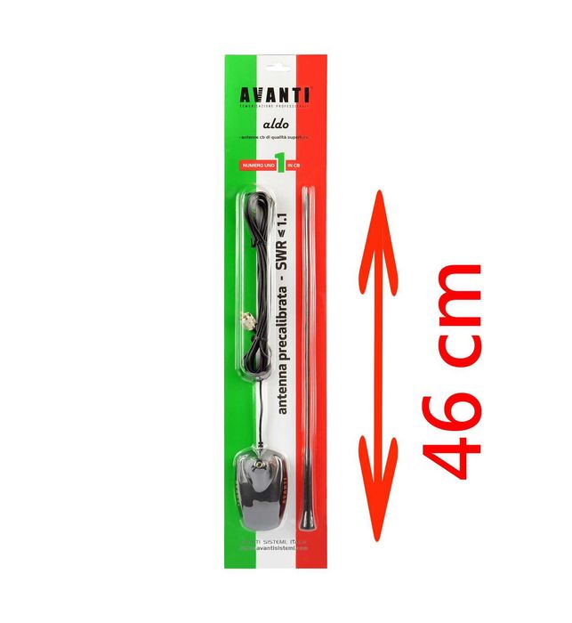 Antena Radio CB AVANTI Aldo Pre Calibrata 46cm Antena Mica statie
