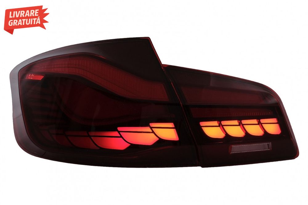 Stopuri OLED BMW Seria 5 F10 (2011-2017) Rosu Clar cu semnal dinamic