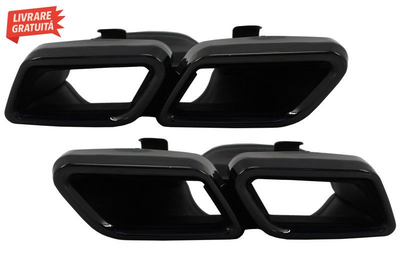 Difuzor Bara Spate cu Ornamente tobe Negre Mercedes C-Class W205 S205