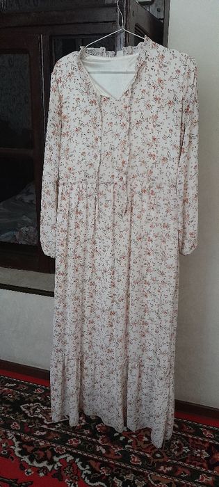 Платье шифон астарли бежевый рангда майда гулли