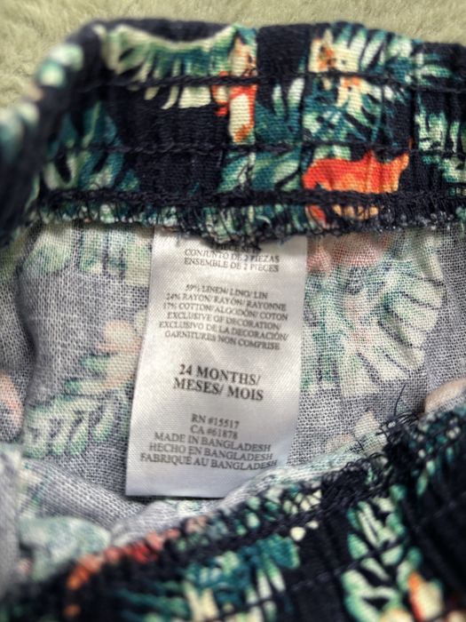 Costum de vara baieti, marimea 24 M, din in si bumbac