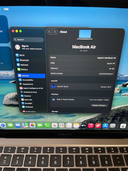 CTO 13" M1 MacBook Air a2337(2020 г.) - M1/16GB RAM/512GB SSD