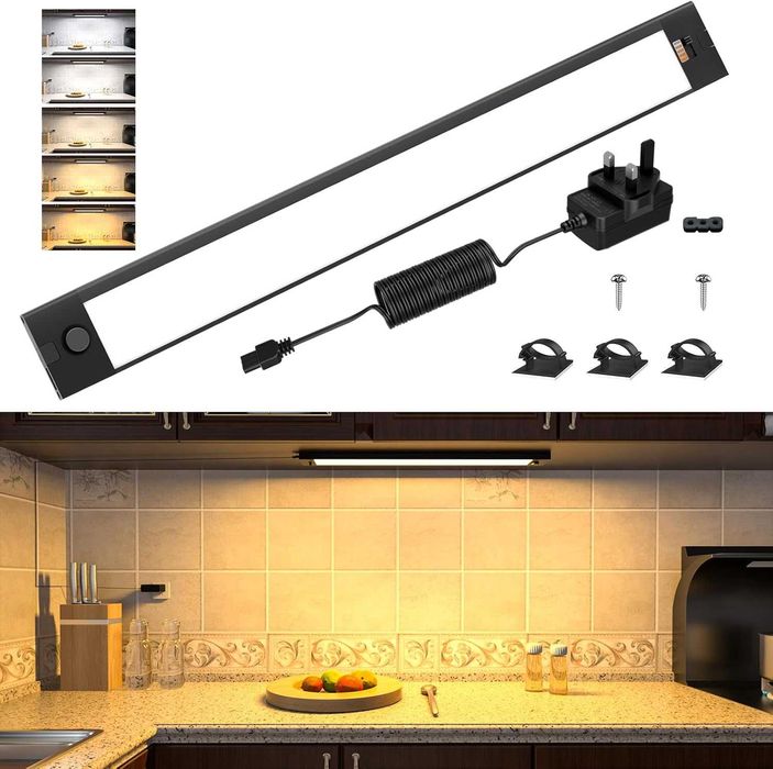 LED лампа за шкаф/гардероб (подсветка) за кухня и интериор, 98 LED, 42 см, регулируема яркост