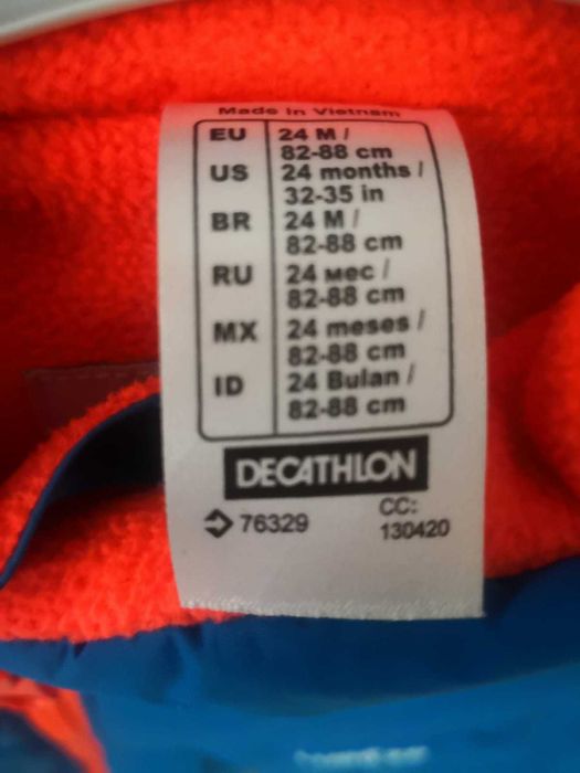 salopeta impermeabila de iarna cu interior polar Decathlon 2-3 ani