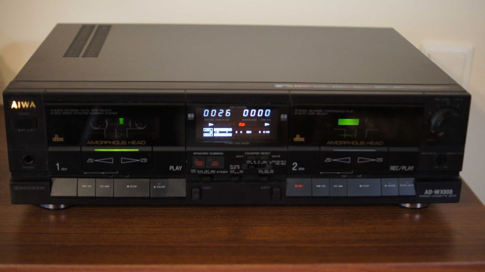 Aiwa AD-WX808 DBX-Dolby Hx Pro-Double Cassette Deck Amorphous heads,-revizuit,Top