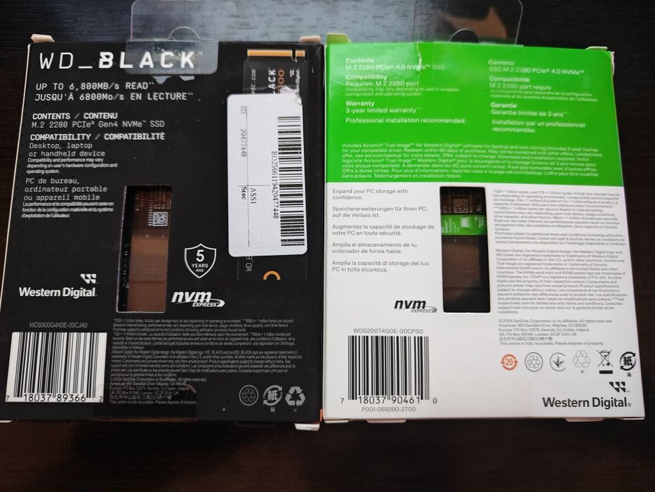 3 SSD - uri, 2 TB și 1 TB WD Green SN3000, 500 GB WD Black