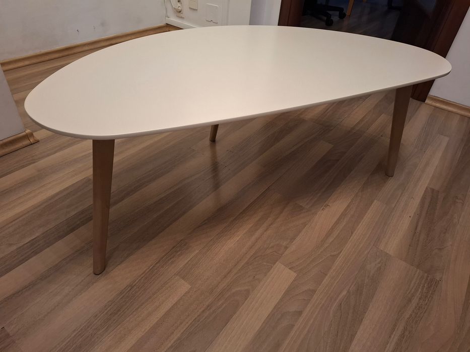 Masa cafea LEJRE 60x120 alb/stejar natur