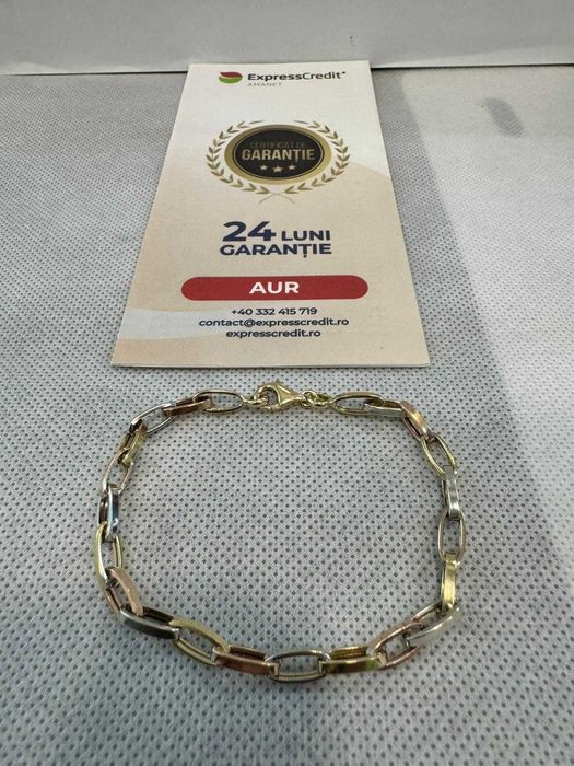 (Ag41) Bratara aur, 14K B5874 - Certificat de garanție!