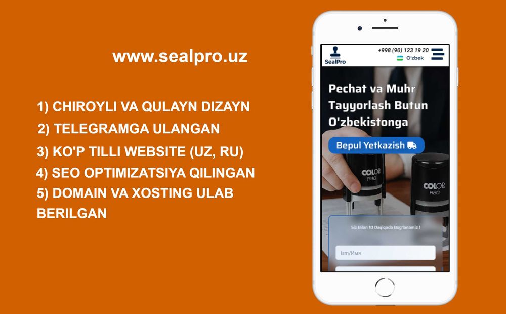 Sayt Yaratish | Создание сайтов + SEO | Google'da 1-o'rinda Ko'rining