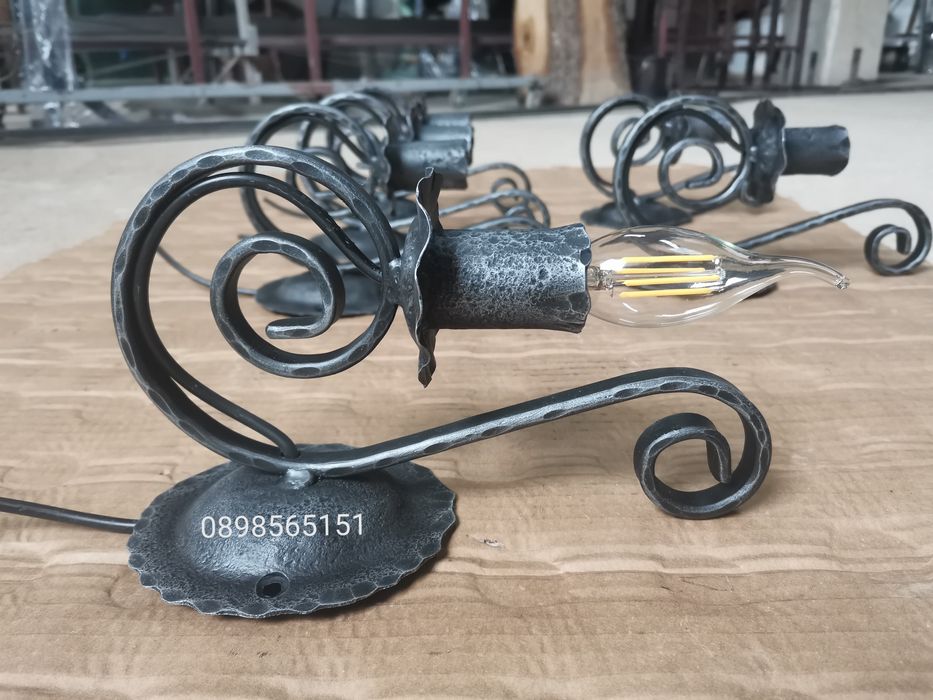 Лампи, аплик,  лампа за стена от Ковано желязо