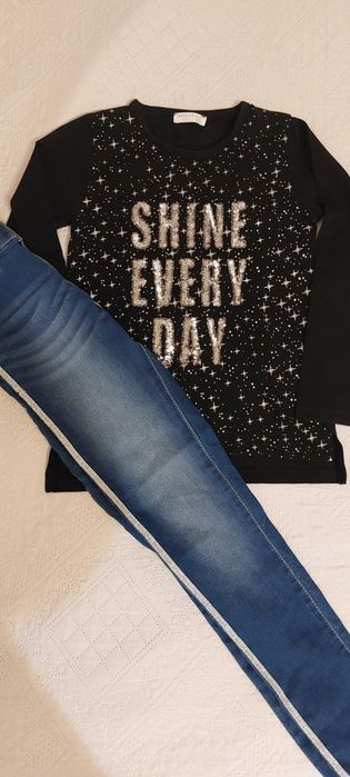 Комплект за момиченце дънки и блузка