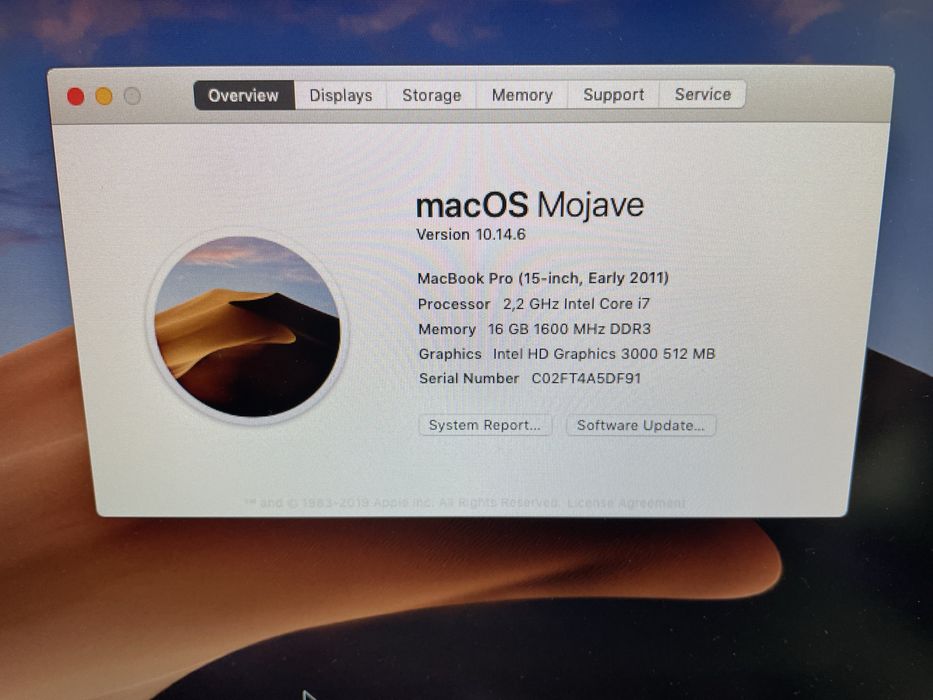 MacBook Pro 15" A1286 early 2011