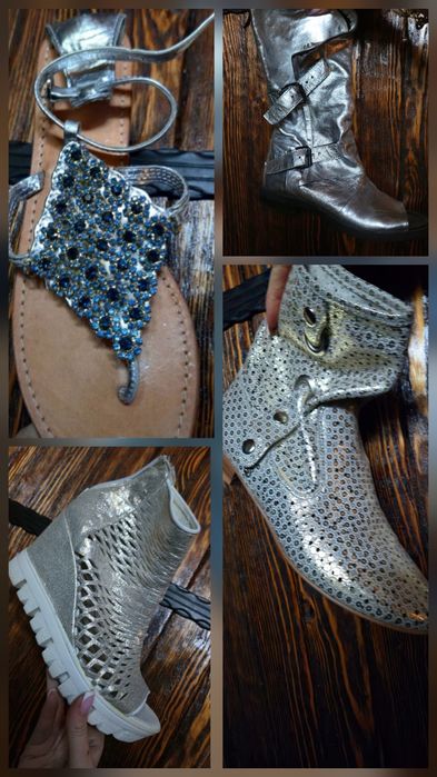 Летни ботуши от велур и естествена кожа