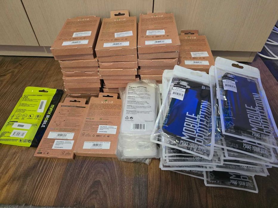 Lot accesorii telefon NOI — 186 buc, huse + folii Honor/Xiaomi/Samsung/Motorola