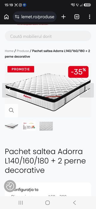 Pat Karo Lems 160×200 plus saltea Adorra