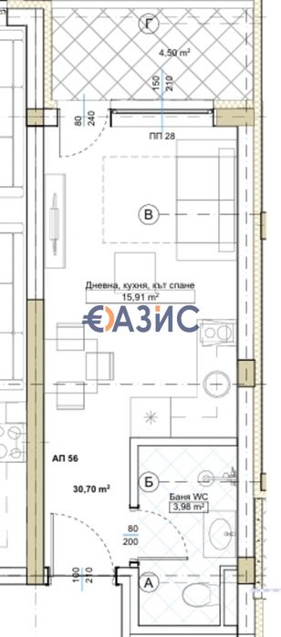 Продава се Едностаен апартамент в Китен - 40 кв.м за 699 €/кв.м - Снимка #2