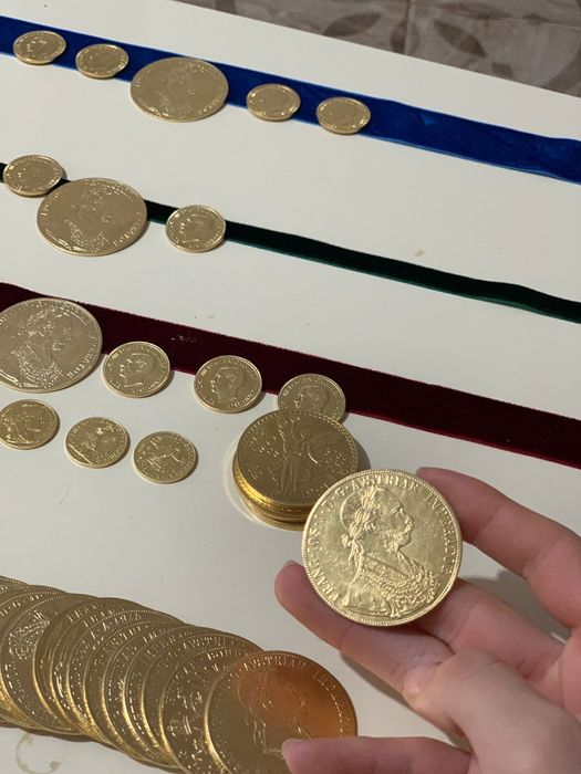 Vand salba si cercei din moneda franc iosef placat