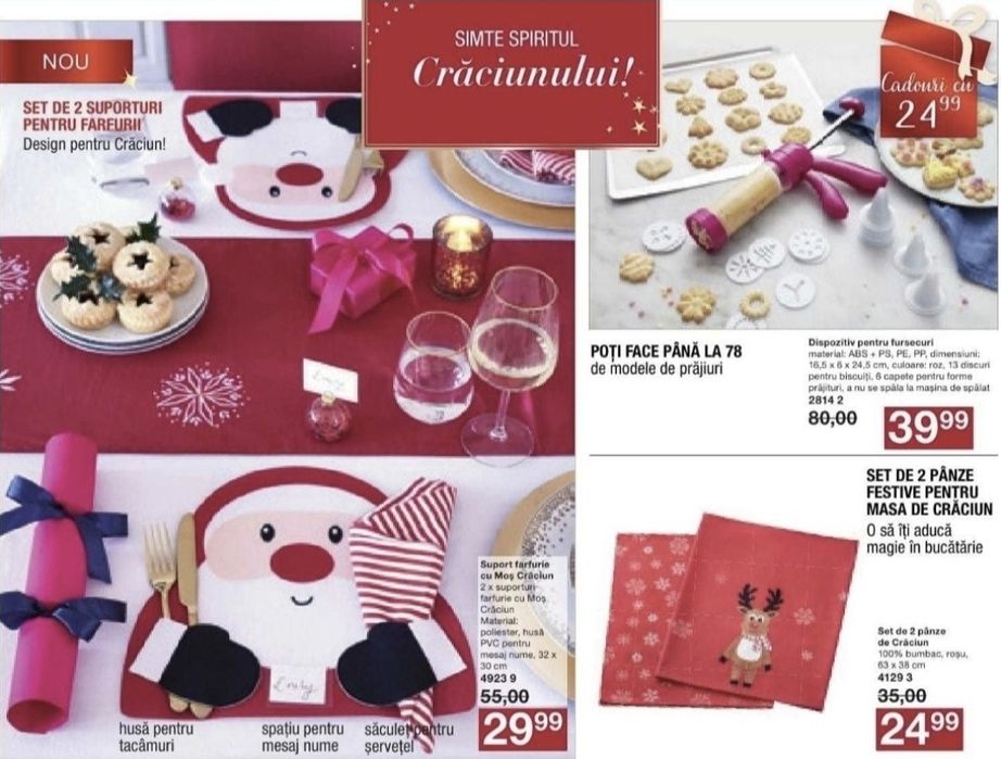 Set 2 panze decorative pentru masa, 100% bumbac, Avon
20